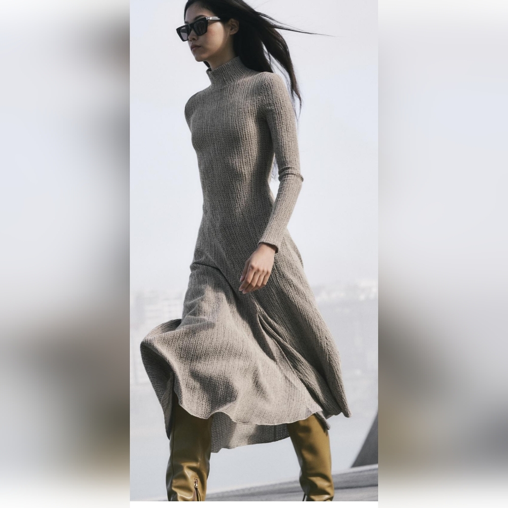BNWT! ZARA TEXTURED ASYMMETRIC DRESS
